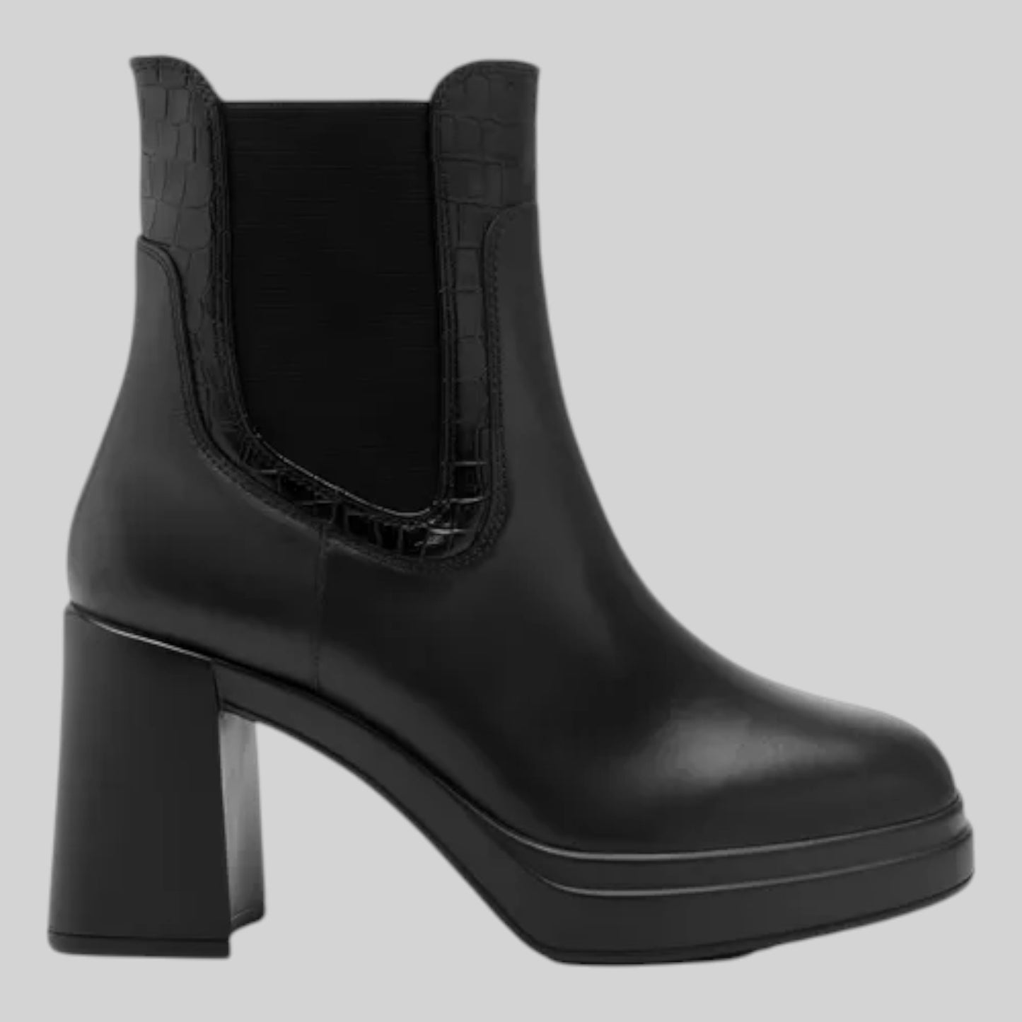 Bota Flexi Mujer Casual De Piel Con Plataforma 127402neg