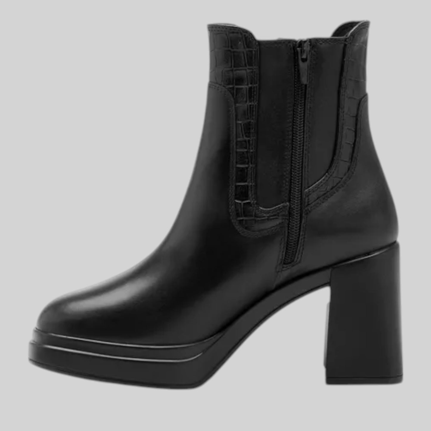 Bota Flexi Mujer Casual De Piel Con Plataforma 127402neg