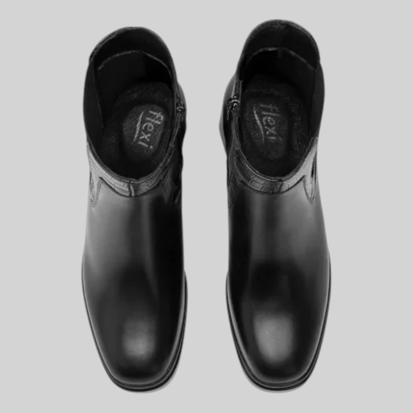 Bota Flexi Mujer Casual De Piel Con Plataforma 127402neg