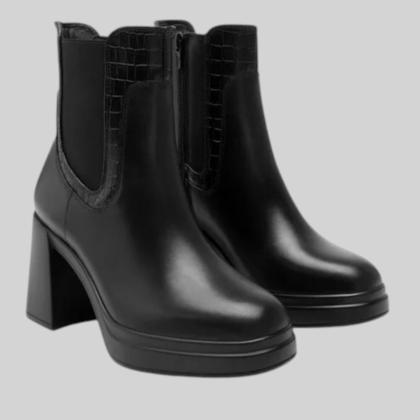 Bota Flexi Mujer Casual De Piel Con Plataforma 127402neg