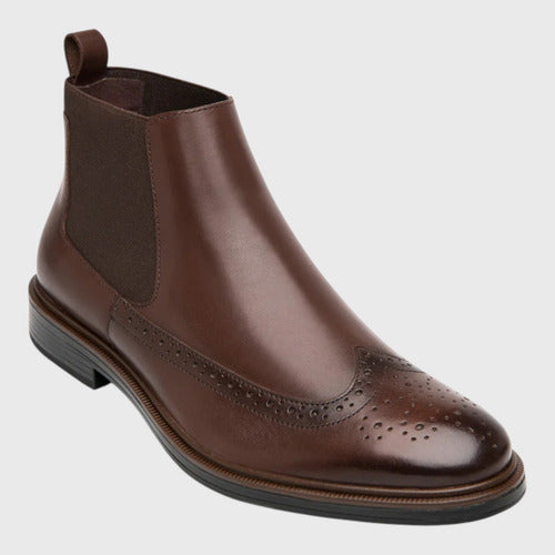 Botín Flexi Hombre Chelsea Casual Piel 400118nog Nogal