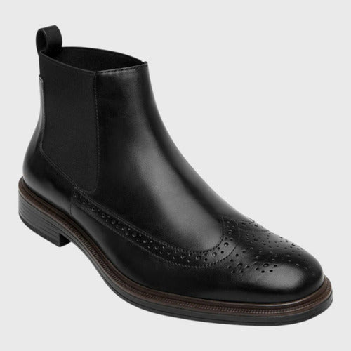 Botín Flexi Hombre Chelsea Casual Piel 400118neg Negro