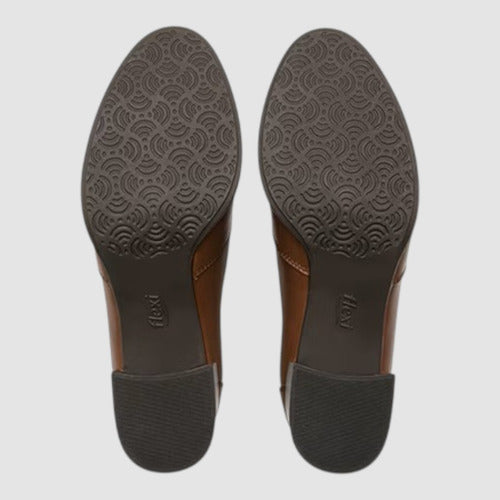 Zapatos Flexi Mujer Confort De Piel Y Tacón 137302dt Dark Tan