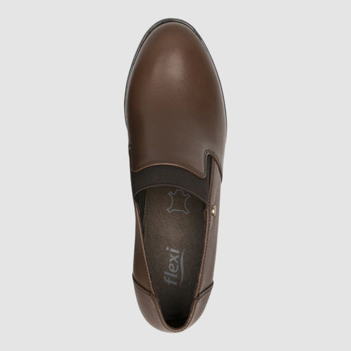 Zapatos Flexi Mujer Confort De Piel Y Tacón 137302dt Dark Tan