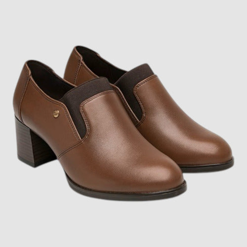 Zapatos Flexi Mujer Confort De Piel Y Tacón 137302dt Dark Tan