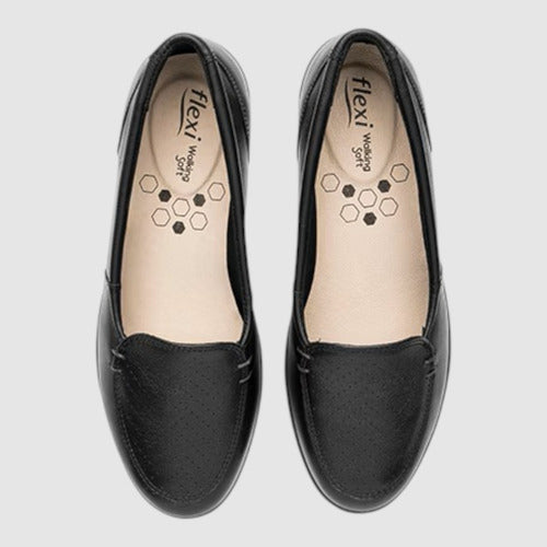 Zapato Flexi Mujer Casual Piel Walking Soft 101912neg Negro