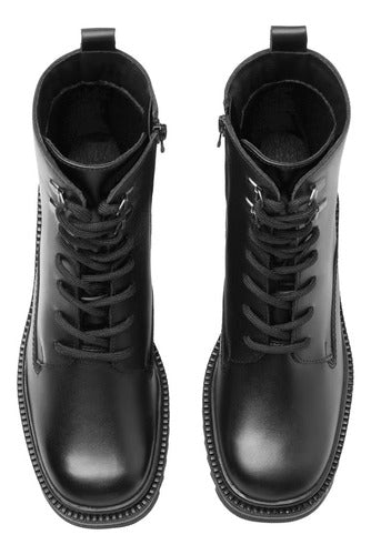 Botín Flexi Para Mujer De Piel Tacón Medio 130104Negro