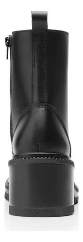 Botín Flexi Para Mujer De Piel Tacón Medio 130104Negro