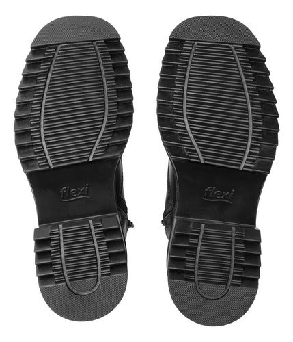Botín Flexi Para Mujer De Piel Tacón Medio 130104Negro