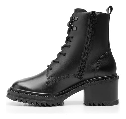 Botín Flexi Para Mujer De Piel Tacón Medio 130104Negro