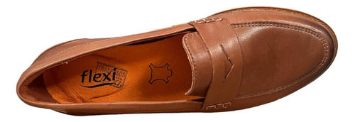 Zapato Flexi Mujer Casual Cuña Piel 45717Nuez