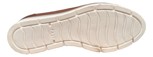 Zapato Flexi Mujer Casual Cuña Piel 45717Nuez