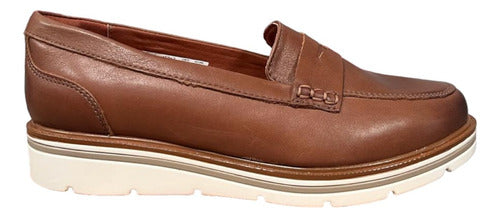 Zapato Flexi Mujer Casual Cuña Piel 45717Nuez