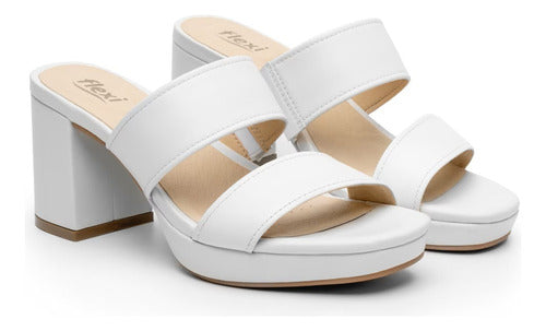 Sandalia Flexi Mujer Casual Con Tacón Piel 123005