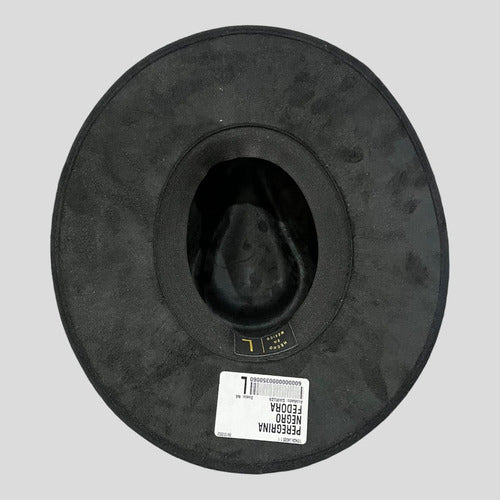 Sombrero Peregrina Mujer Fedora Gamuza Sint. 2022101 Negro