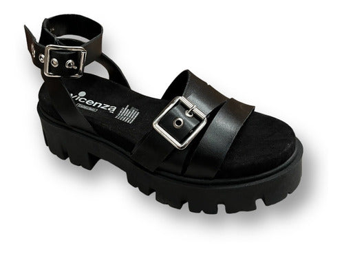 Sandalia Vicenza Mujer Casual Piel 1220201Neg