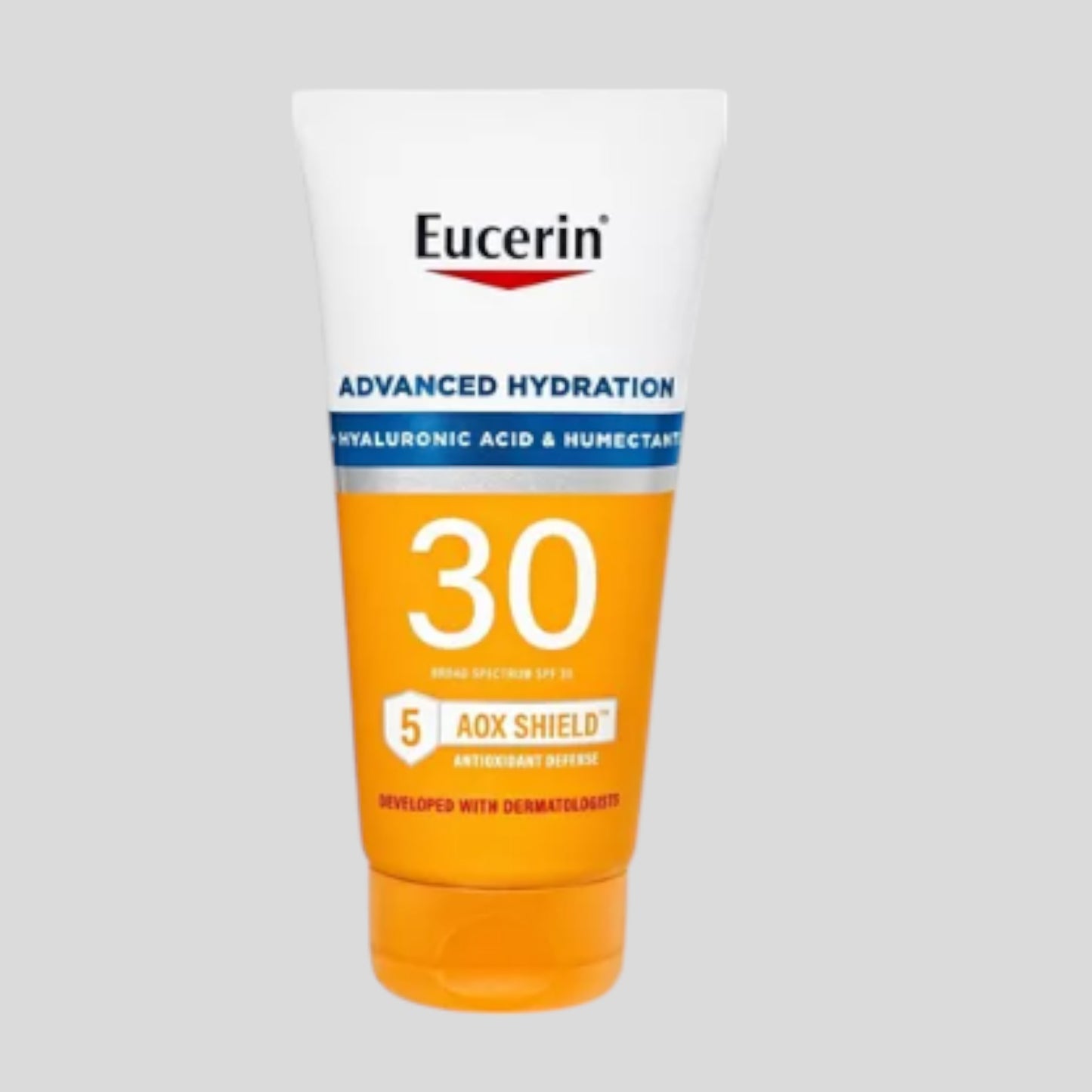 Protector solar eucerin spf30 uva/uvb 150ml ácido hialurónico y antioxidantes hidratación avanzada resistencia al agua por 80min