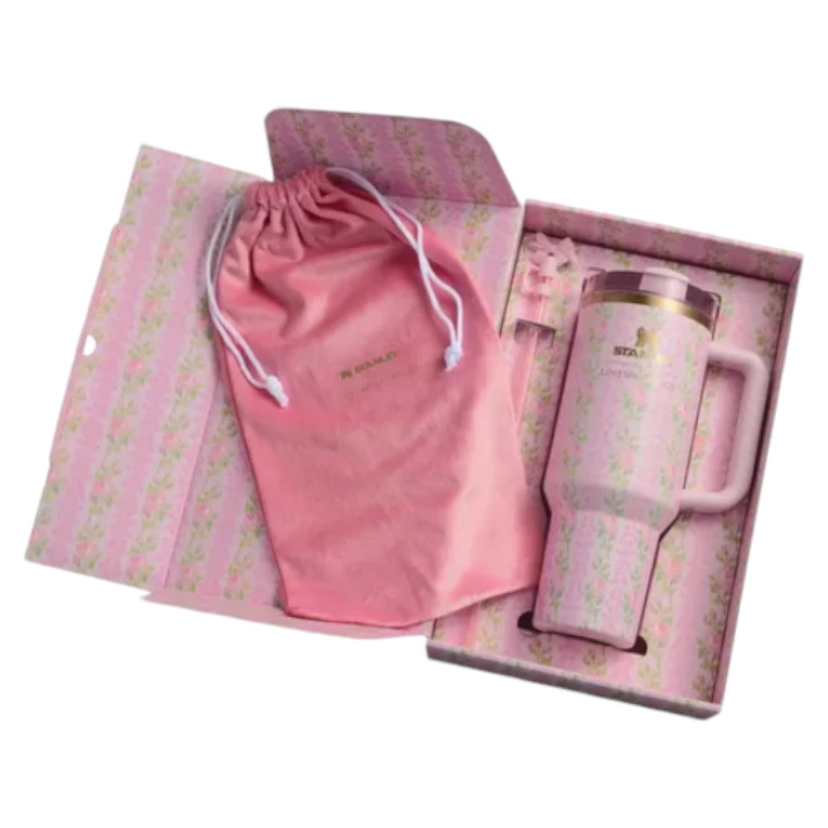 Termo Stanley X Loveshackfancy Quencher 40oz Blooming Heirl Color Rosa Claro