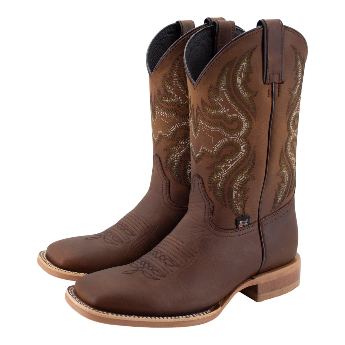Botas Vaqueras Justin Hombre Premium Piel Jb5463 Café Lean Rust