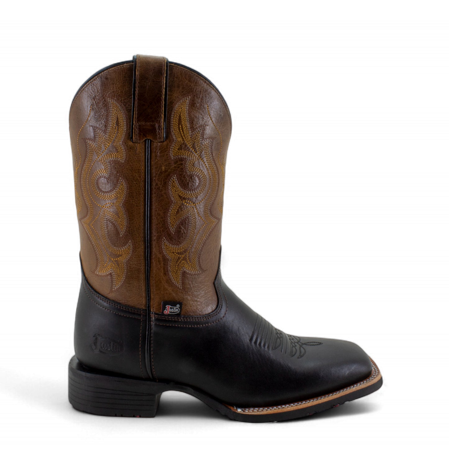 Botas Vaqueras Justin Hombre Marshal Graso Jb5524 Negro Graso