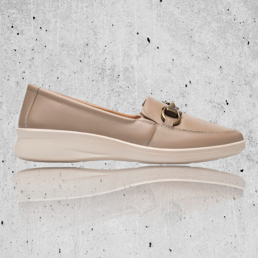 Zapatos Flexi Mujer Casual Con Herraje Piel 124502Taupe