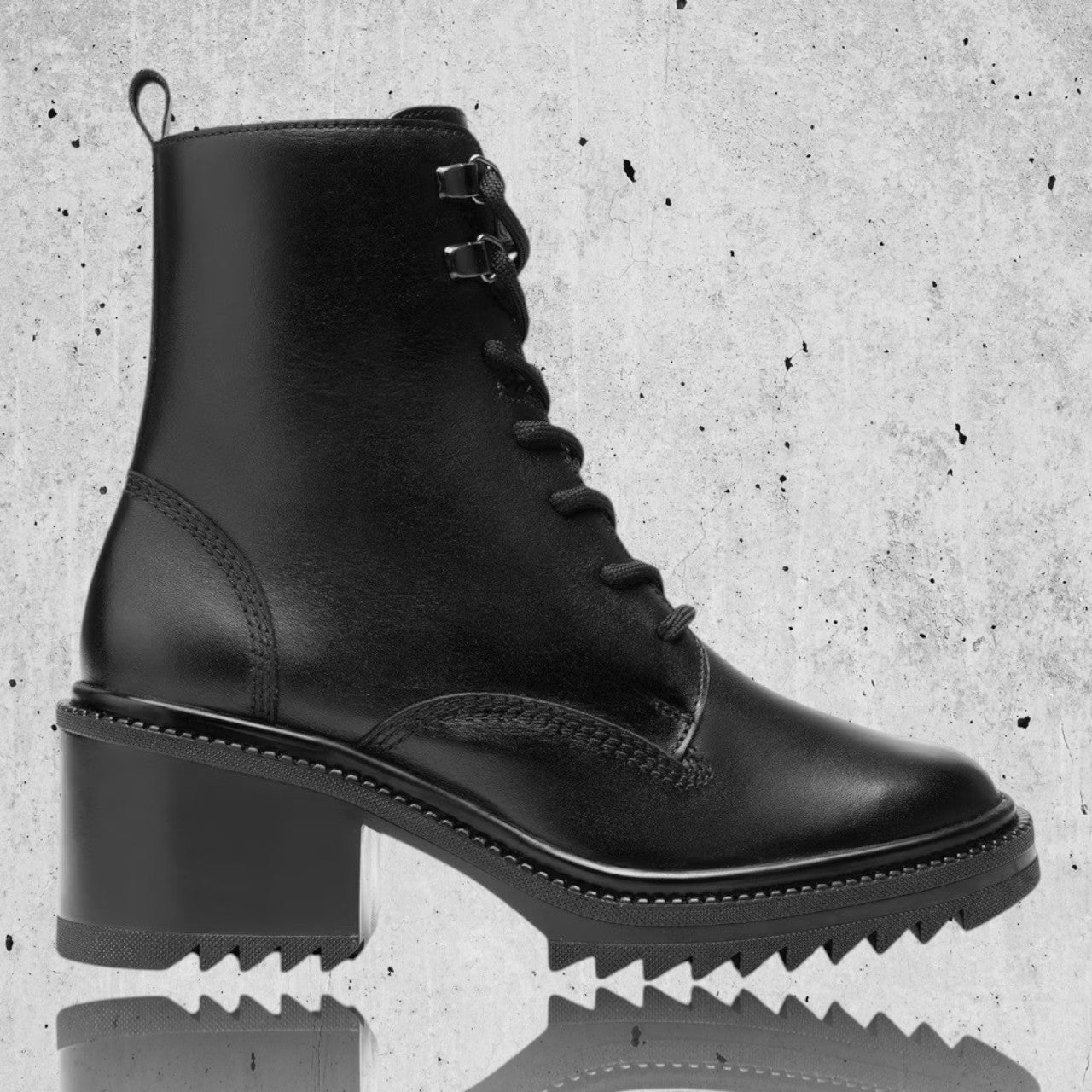 Botín Flexi Para Mujer De Piel Tacón Medio 130104Negro