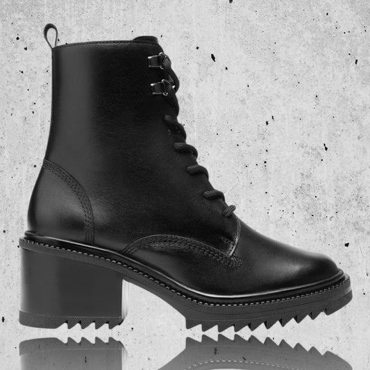Botín Flexi Para Mujer De Piel Tacón Medio 130104Negro