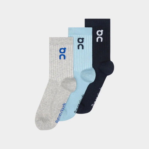 Calcetas On Cloud Logo Sock High 3 Pares 2uf10310331 Multicolor