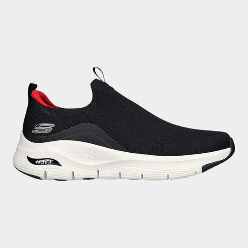 Tenis Skechers Hombre Arch Fit Knit 232404bkw Negro