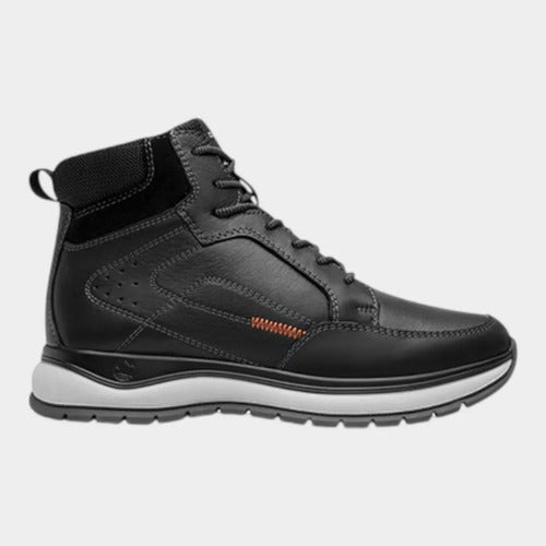 Botín Flexi Hombre Country Outdoor De Piel 401016neg Negro