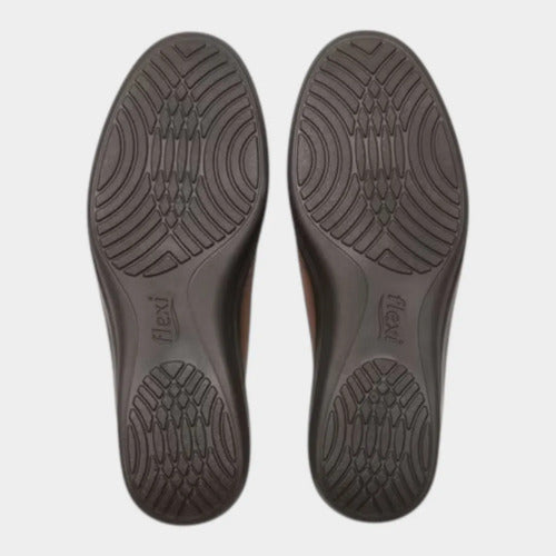 Zapato Flexi Mujer Mocasin Confort De Piel 142302caf Café