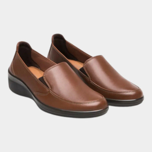 Zapato Flexi Mujer Mocasin Confort De Piel 142302caf Café