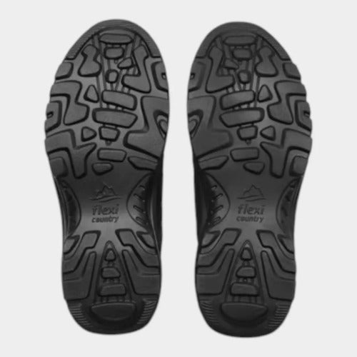 Tenis Flexi Country Hombre Outdoor Piel 66525neg Negro
