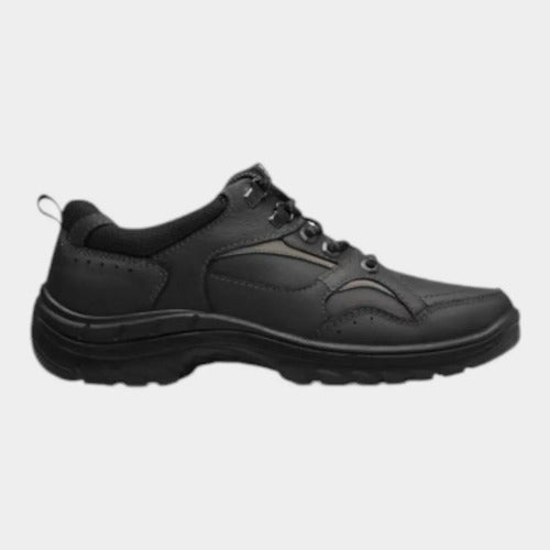 Tenis Flexi Country Hombre Outdoor Piel 66525neg Negro