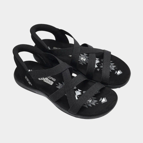 Sandalias Skechers Mujer Slip-ins Reggae Slim 163460bbk Negro