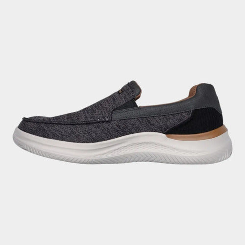 Tenis Skechers Hombre Memory Foam Extra Ancho 205367wwgybk Gris