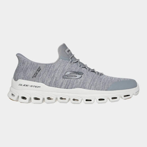 Tenis Skechers Hombre Slip-ins Glide-step Ancho 233011wgry Gris