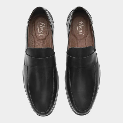 Zapato Flexi Hombre Mocasín Semivestir Piel 423203neg Negro