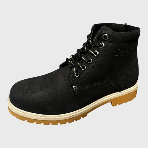 Bota Jeep Hombre Casual De Piel Noubuck 250neg Negro