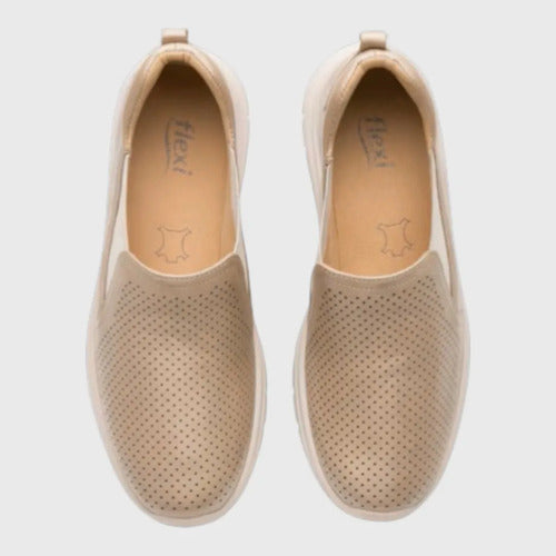 Zapato Flexi Mujer Mocasín Confort Piel 130210oro Oro