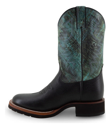 Botas Justin Hombre Vaqueras Piel Minerva Box Jb5519 Negro Minerva Box
