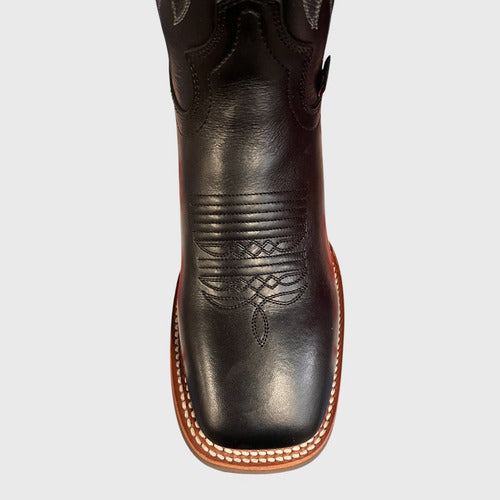 Botas Justin Hombre Vaqueras Piel Blent Graso Jb5552 Cafe/negro Graso