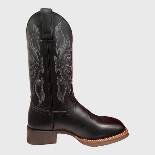 Botas Justin Hombre Vaqueras Piel Blent Graso Jb5552 Cafe/negro Graso