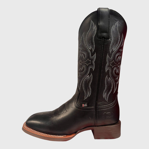 Botas Justin Hombre Vaqueras Piel Blent Graso Jb5552 Cafe/negro Graso