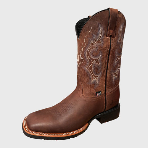 Botas Justin Hombre Vaqueras Piel Jb5574 Café