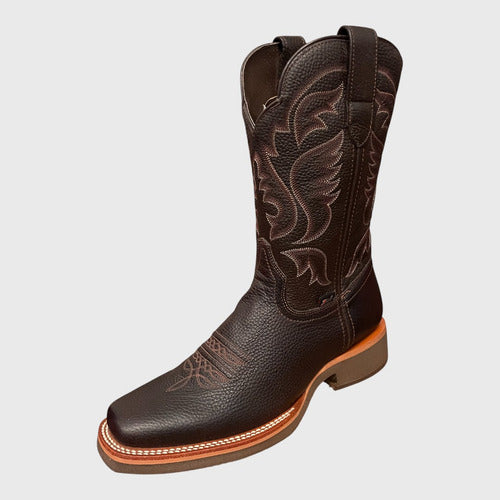 Botas Justin Vulcano Cherry Hombre Vaquero Piel Jb5402 Café