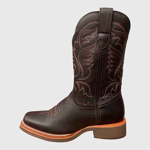 Botas Justin Vulcano Cherry Hombre Vaquero Piel Jb5402 Café