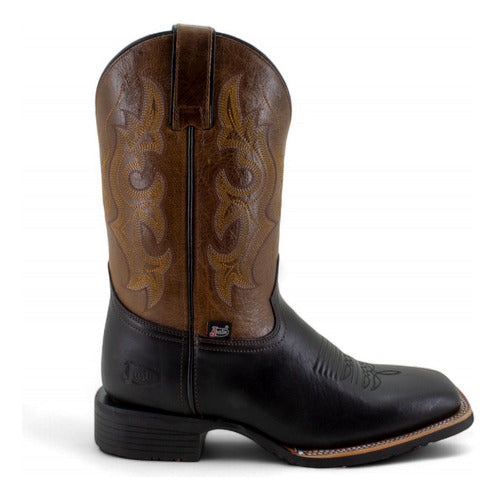 Botas Vaqueras Justin Hombre Marshal Graso Jb5524 Negro Graso