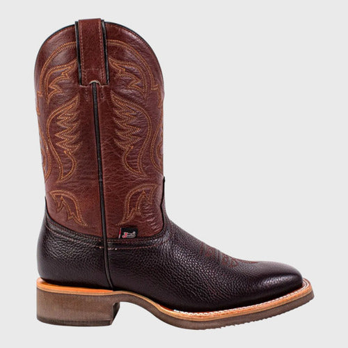 Botas Justin Hombre Vaqueras Piel Vulcano Cherry Jb5390 Cafe Vulcano Cherry