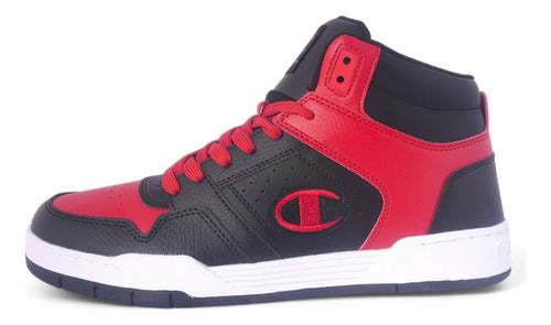 Tenis Champion Hombre Urbano Classic Court Hi Cas10402m Negro/rojo